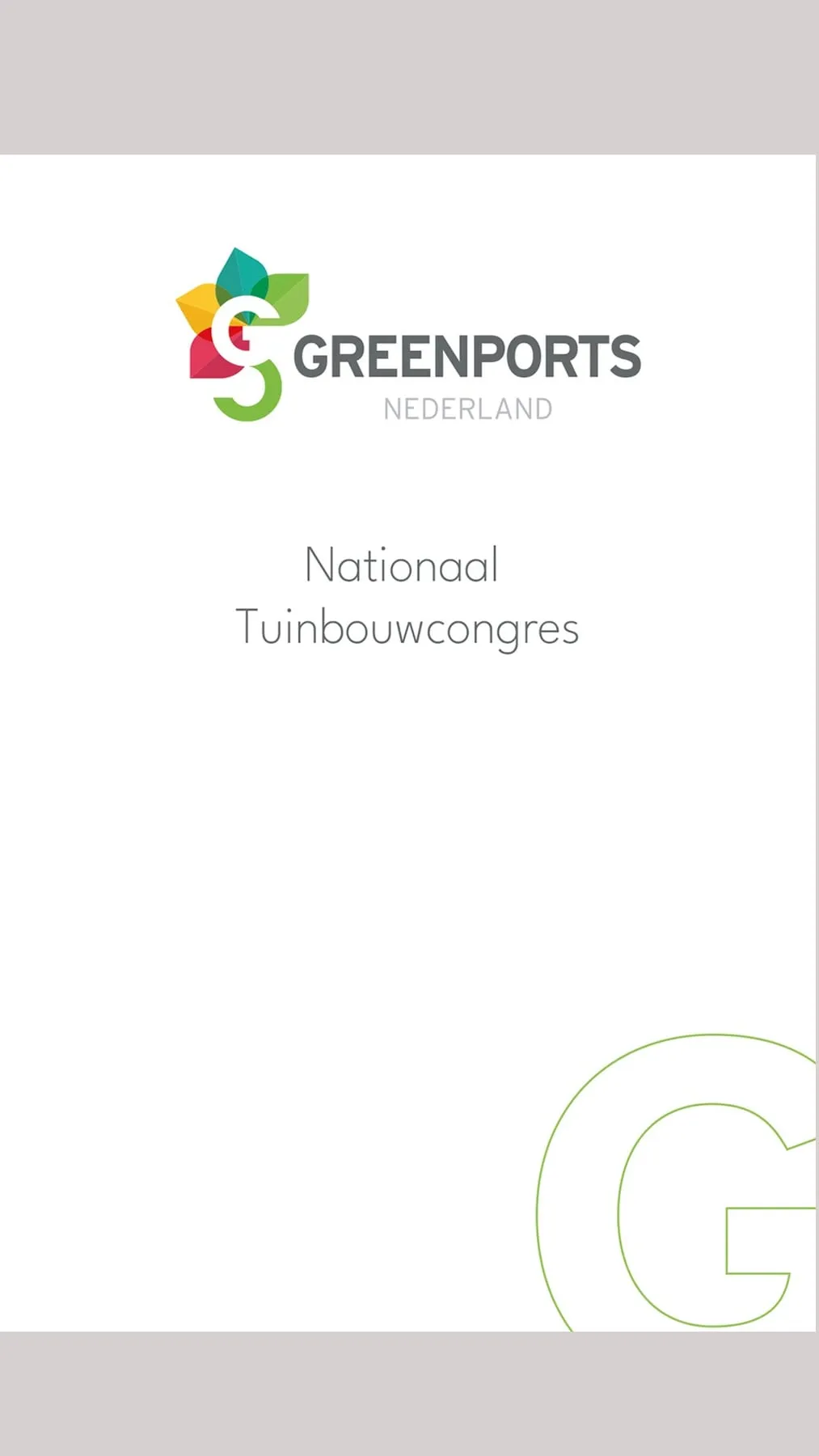 Drukwerk voor het Nationaal Tuinbouwcongres van Greenports Nederland