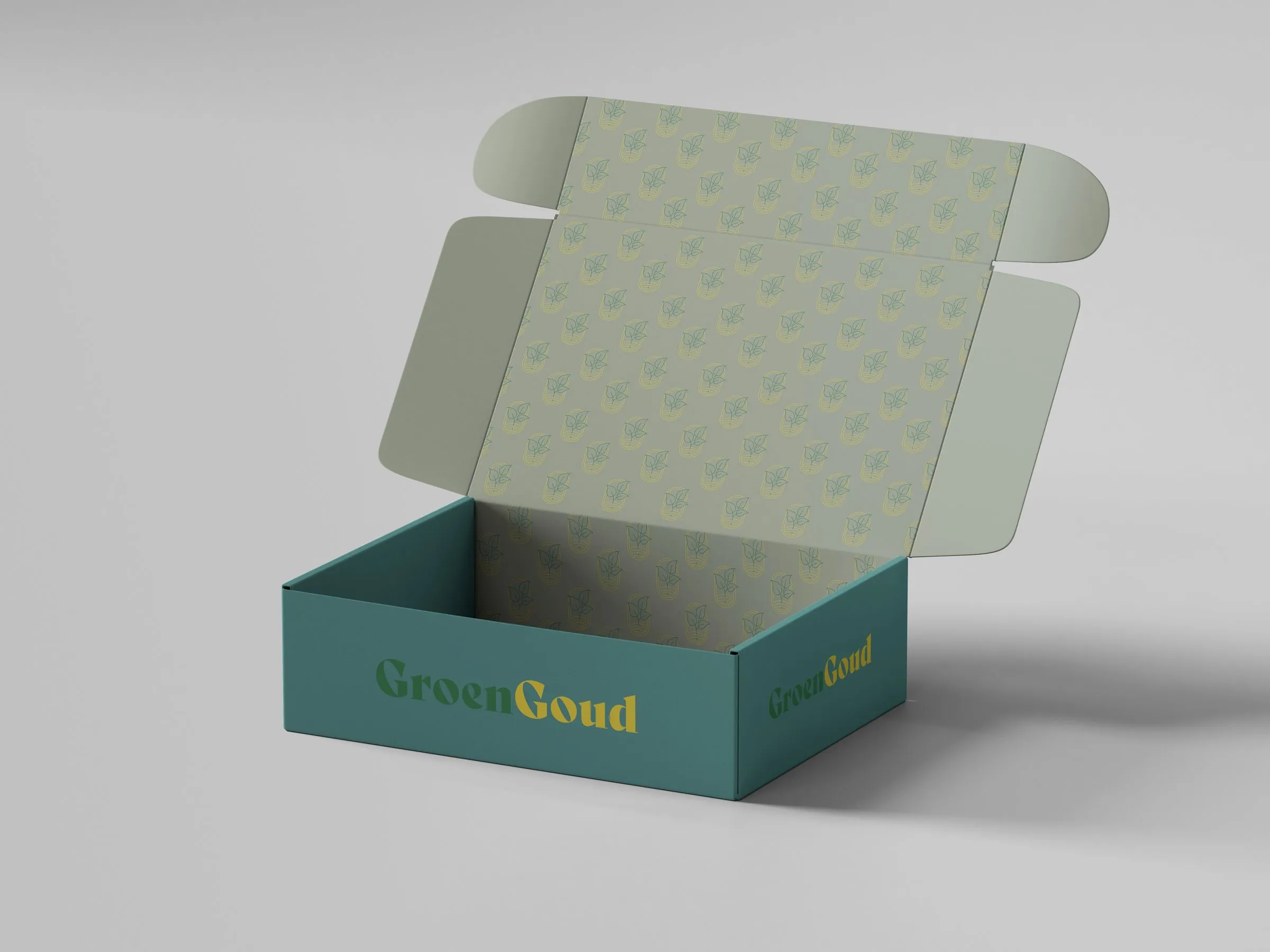 Verzenddoos in de huisstijl van GroenGoud