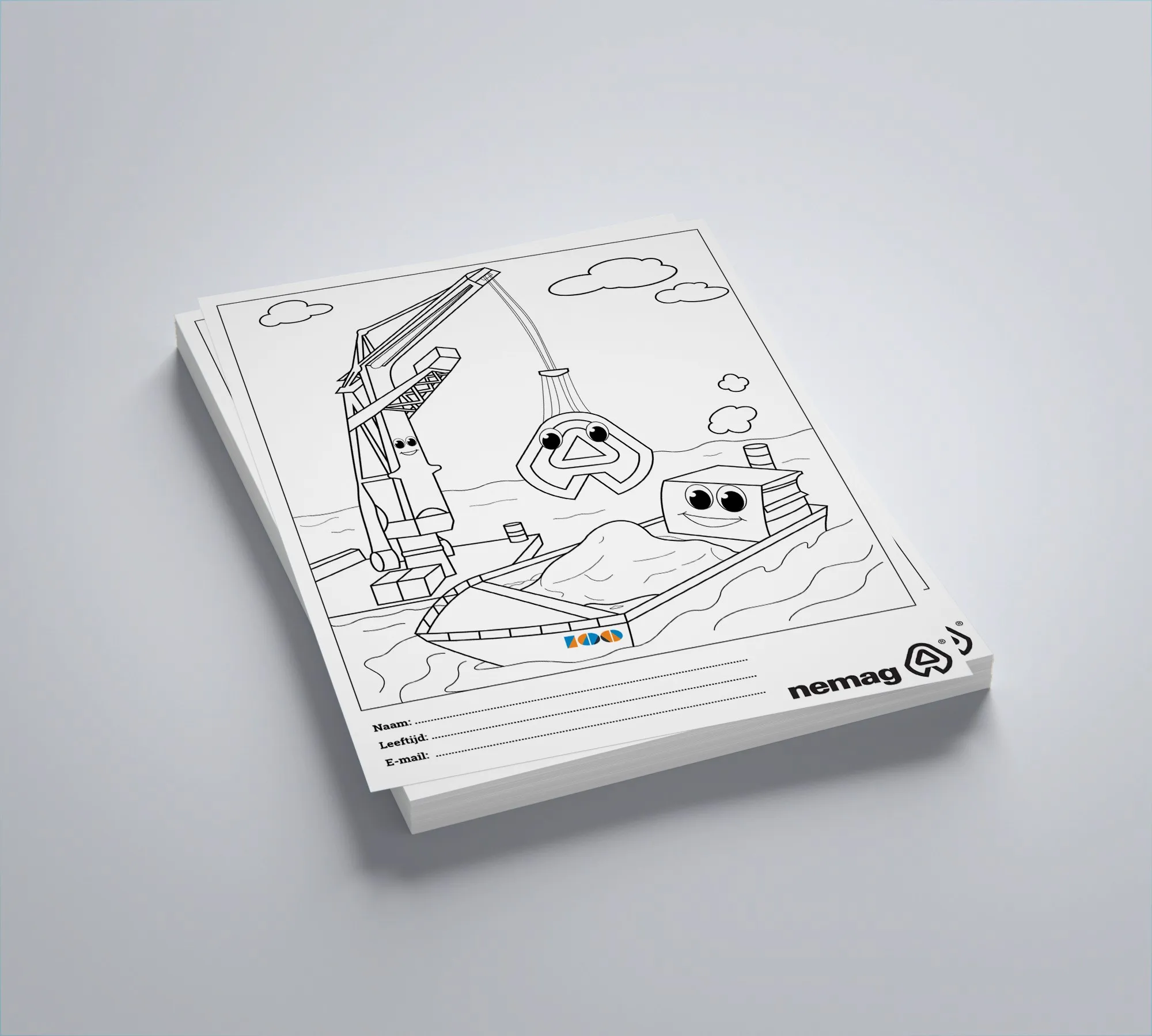 Kleurplaat voor kinderen in de stijl van Nemag