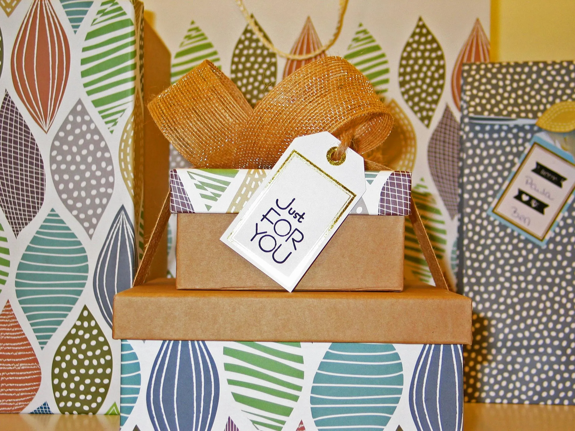 Cadeaudoos met label “Just for you”